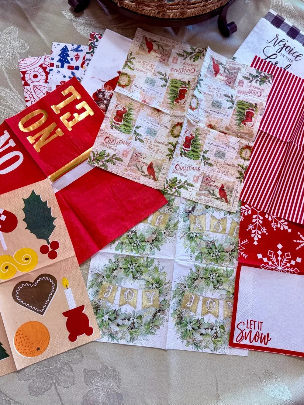 18 Different Christmas Holiday Paper Napkins Decoupage Junk Journal Craft Bundle